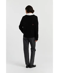 Chinti & Parker Women's Wool Cashmere Snoopy Cable Cardigan