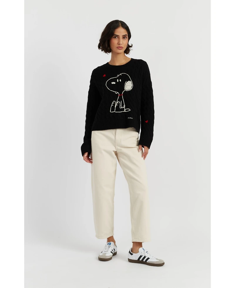 Chinti & Parker Women's Wool Cashmere Snoopy Cable Sweater
