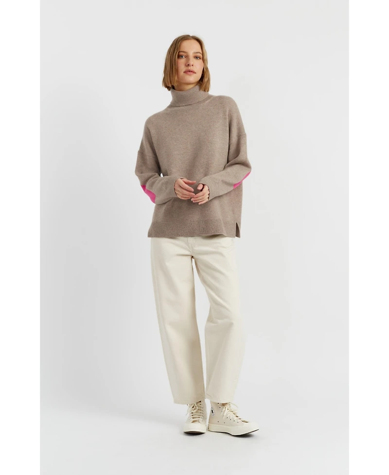 Chinti & Parker Women's Wool Cashmere Elbow Patch Rollneck Sweater