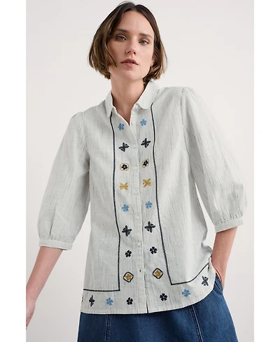 Seasalt Cornwall Women's Hope Cottage Embroidered Blouse