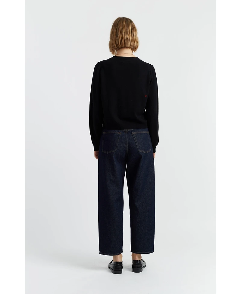 Chinti & Parker Women's Wool Cashmere Heart Breton Cardigan