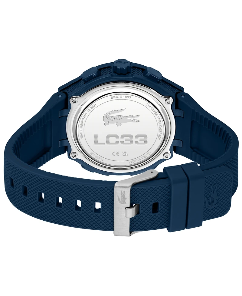 Lacoste Men's LC33 Navy Silicone Strap Watch, 44.8mm