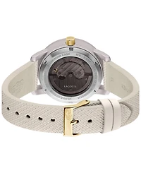 Lacoste Women's Automatic Platinum Leather Strap Watch, 38mm