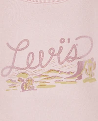 Levi's Little Girls 2-Piece Blouson Crewneck and Pants Set