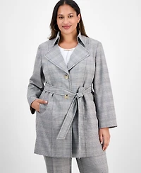 Kasper Plus Plaid Jacket