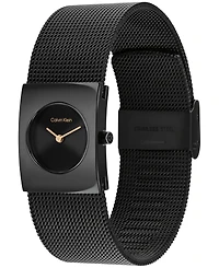 Calvin Klein Women's Ck Pulse Black Ip Stainless Steel Mesh Bracelet Watch 21.5mm