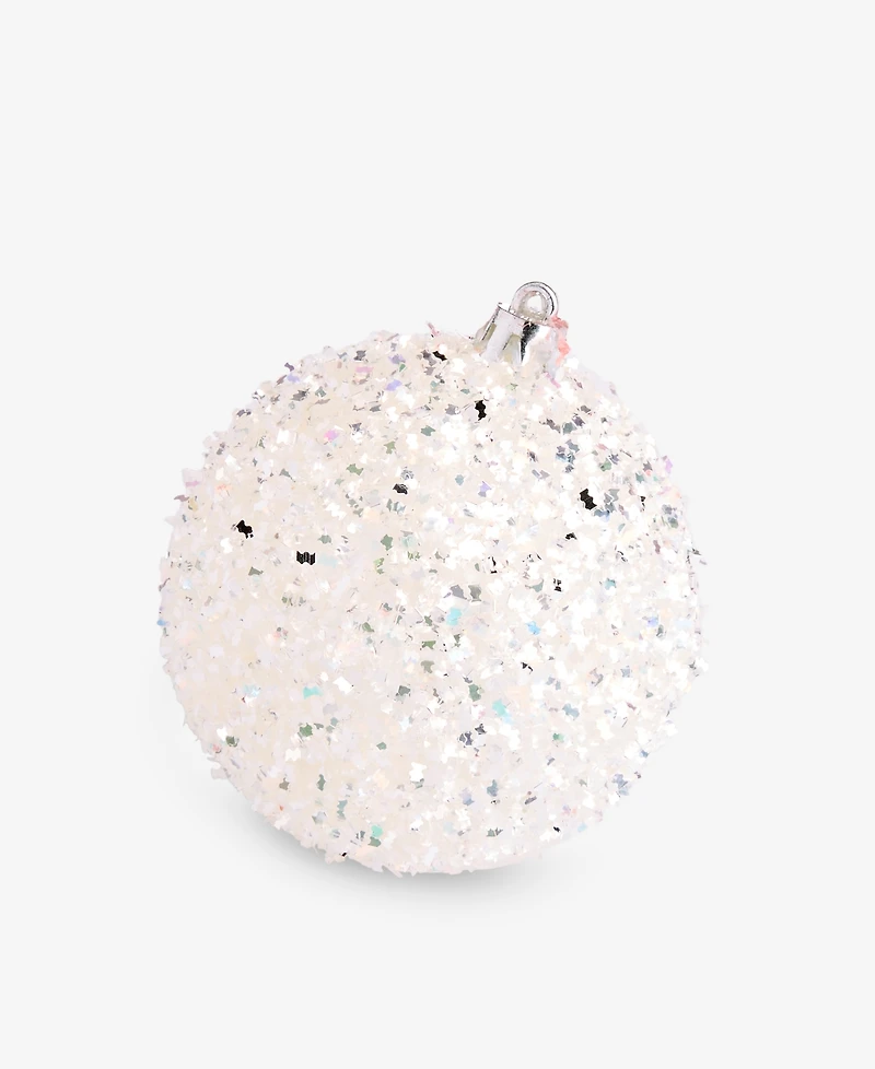 Holiday Lane Iced Delight Glitter Beaded Snowball Ornament, Macy's Exclusive