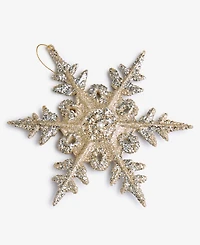 Holiday Lane Christmas Giltters Silver Snowflake Ornament, Macy's Exclusive