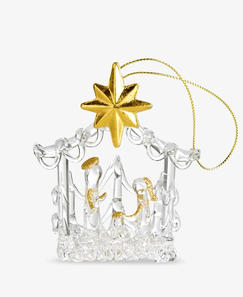 Holiday Lane Blessed Glass Holy Family Ornament, Macy's Exclusive