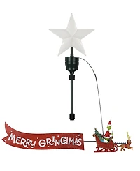Mr. Christmas Animated Sleigh Tree Topper Banner with Merry Grinchmas