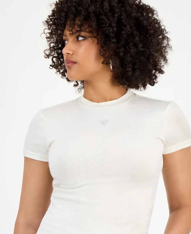 Guess Women's Licia Short-Sleeve Mock-Neck Top