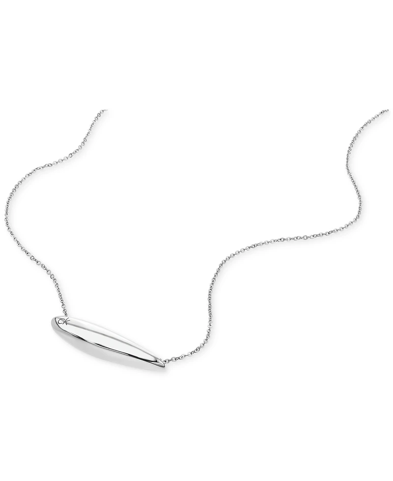 Calvin Klein Logo-Etched Sculpted Pendant Necklace, 16" + 2" extender