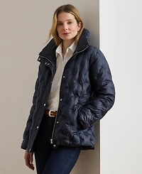 Lauren Ralph Women's Embroidered Puffer Coat