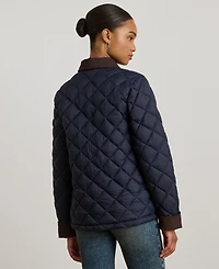 Lauren Ralph Women's Corduroy-Collar Diamond Quilted Jacket