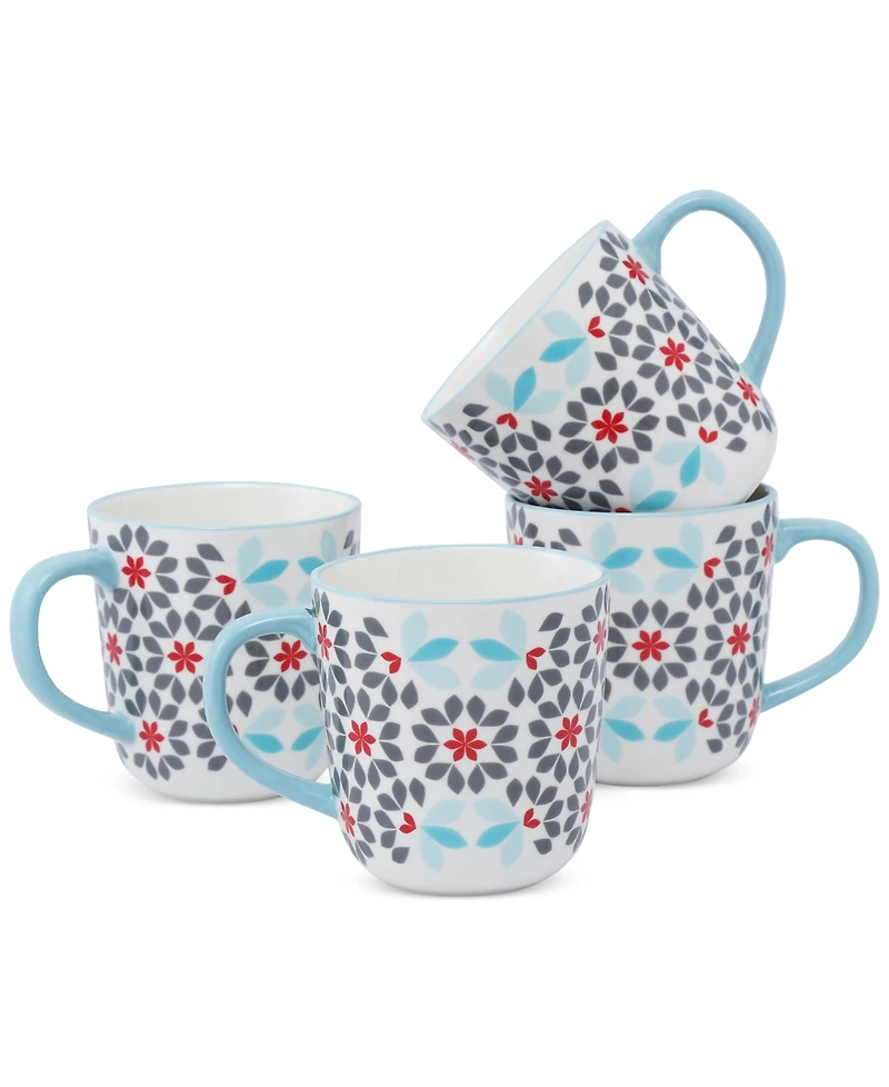Lorren Home Trends Geo Floral Mugs