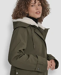 Dkny Women's Faux-Fur-Lined Hooded Softshell Coat