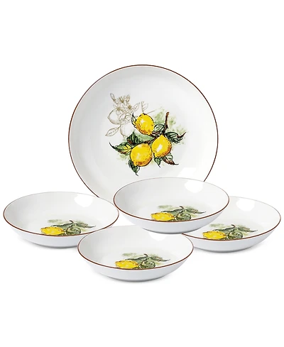 Lorren Home Trends Lemon 5-Pc. Pasta/All-Purpose Bowl Set
