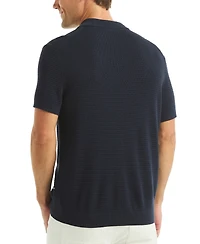 Nautica Men's Short Sleeve Button-Front Camp Sweater