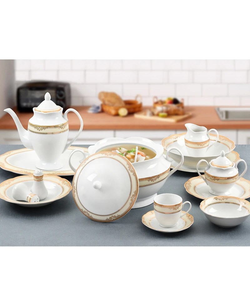 Lorren Home Trends Isabella Porcelain Tureen with Lid