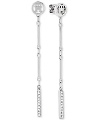 Tommy Hilfiger Logo & Pave Bar Linear Drop Earrings