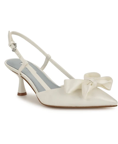 Nine West Women's Raska Bridal Pointy Toe Slingback Dress Pumps