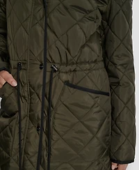 Dkny Women's Corduroy-Collar Quilted Anorak Coat