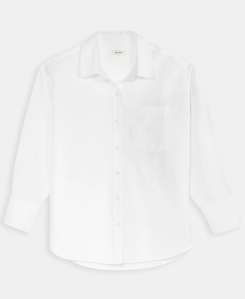 On 34th Women's Cotton Poplin Relaxed Shirt, Macy's Exclusive