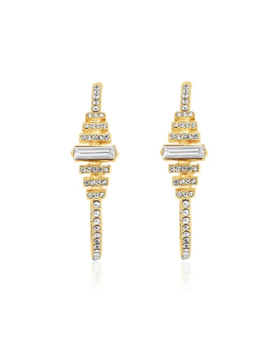 BCBGeneration Crystal Baguette Hoop Earrings