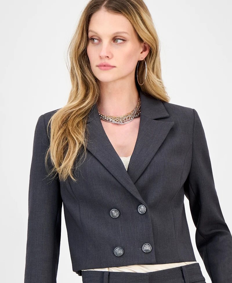Guess Women's Joandra Double-Breasted Cropped Blazer