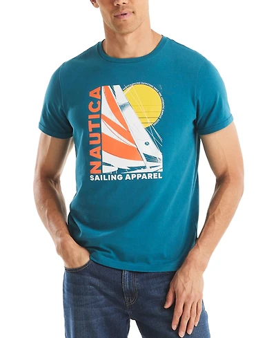 Nautica Men's Short Sleeve Modern Sailboat Graphic T-Shirt
