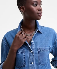 On 34th Women's Denim Patch Pocket Shirt, Macy's Exclusive