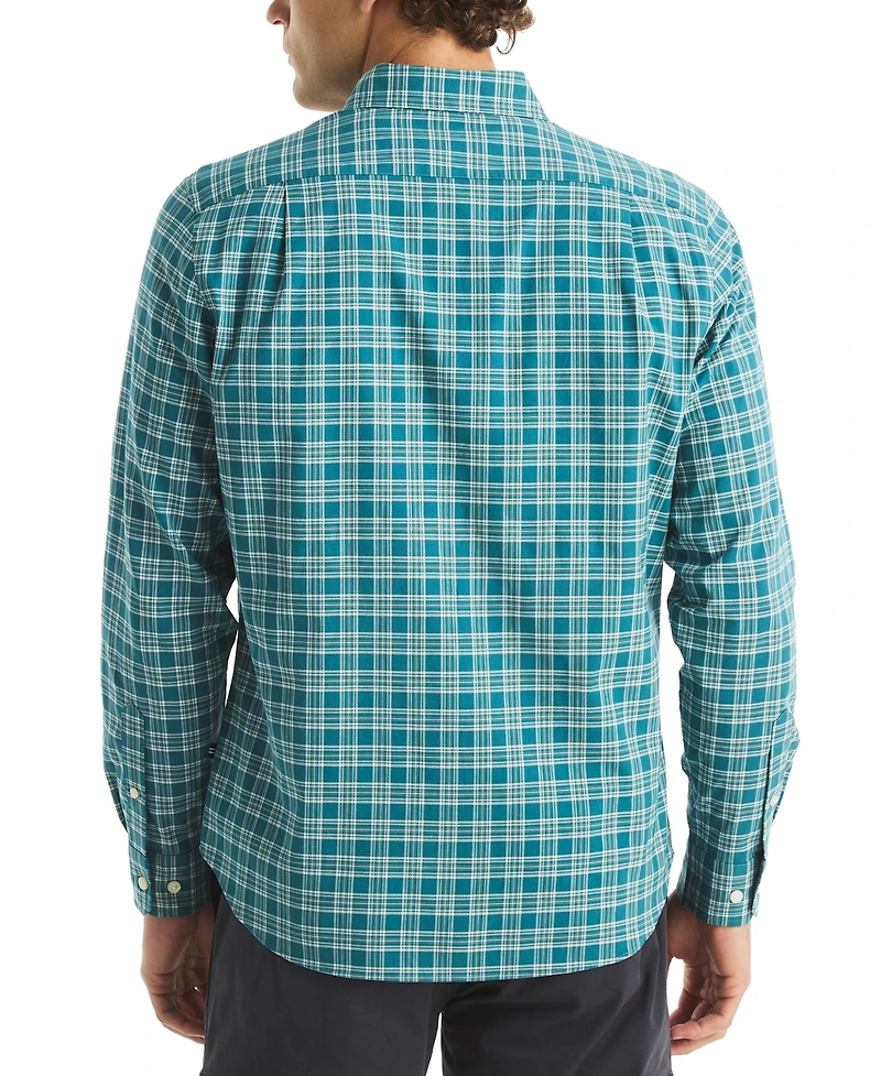 Nautica Men's Long Sleeve Plaid Button-Down Shirt