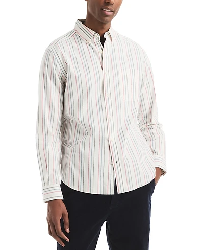 Nautica Men's Long Sleeve Striped Button-Down Shirt
