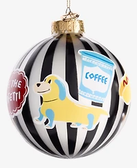 Macy's Thanksgiving Day Parade New York City Striped Glass Ball Ornament, Macy's Exclusive