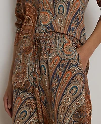 Lauren Ralph Women's Paisley Crepe Wide-Leg Pants