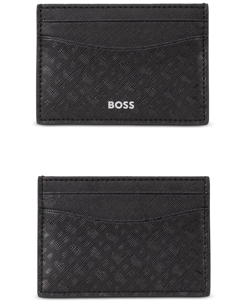 Hugo by Hugo Boss Men's Patterned Logo Card Case Wallet