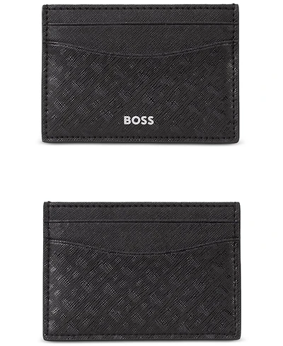 Hugo by Hugo Boss Men's Patterned Logo Card Case Wallet