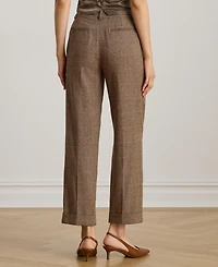 Lauren Ralph Women's Glen Plaid Pleated Cropped Pants