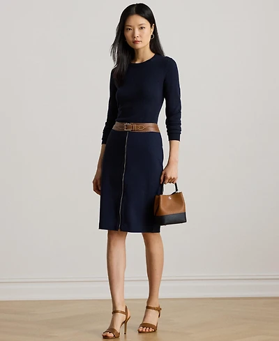 Lauren Ralph Women's Faux-Leather-Trim Ponte Pencil Skirt