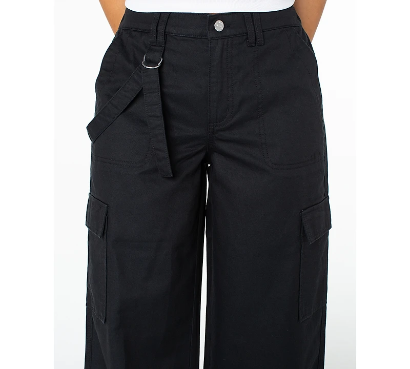 Celebrity Pink Juniors' Cargo Strap Wide-Leg Pants