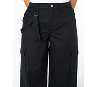 Celebrity Pink Juniors' Cargo Strap Wide-Leg Pants