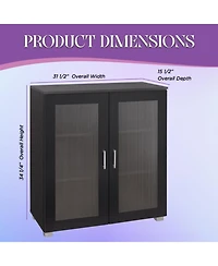 Kings Brand Furniture 2-Door Accent Storage Cabinet, Sideboard Buffet Floor Cupboard for Kitchen, Dining Room, Living Entryway