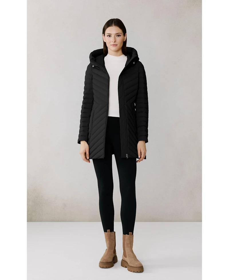 Soia & Kyo Women's Estelle Stretch Down Belted Coat