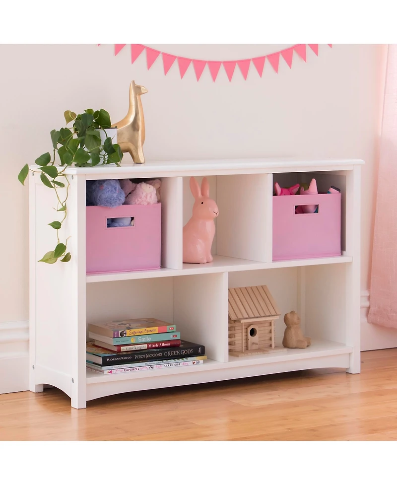Guiedecraft Kids' Classic Bookshelf - White: Children's Wooden Playroom Shelving Bookcase for Toys, Cube Organizer and Cubby Storage