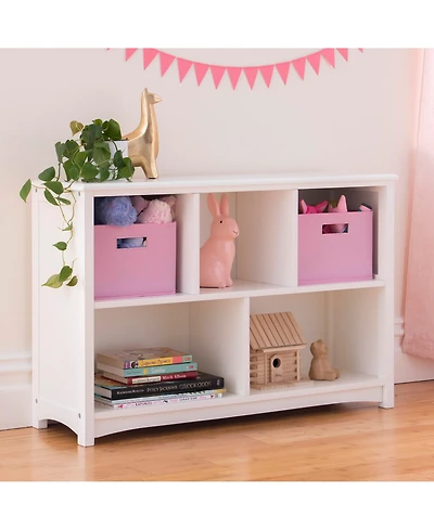 Guiedecraft Kids' Classic Bookshelf - White: Children's Wooden Playroom Shelving Bookcase for Toys, Cube Organizer and Cubby Storage