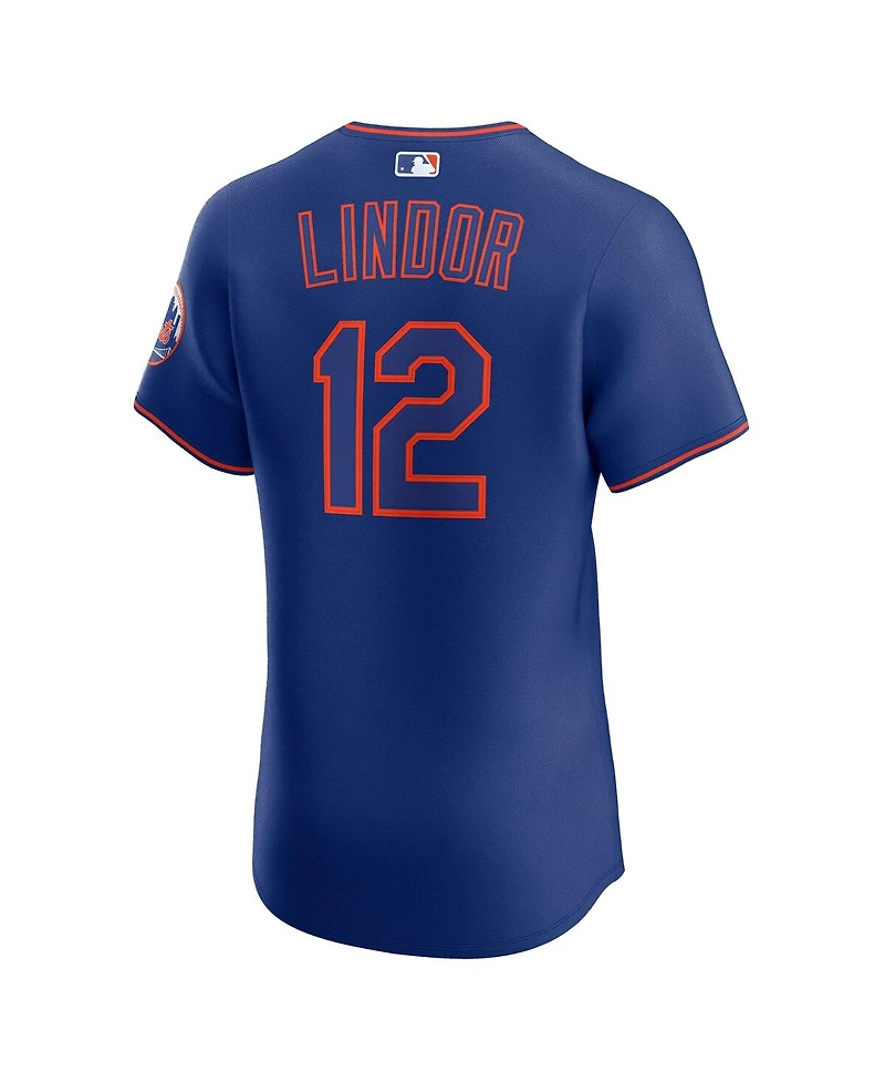 Nike Men's Francisco Lindor Royal New York Mets Alternate 2 Elite Jersey
