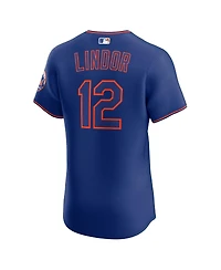 Nike Men's Francisco Lindor Royal New York Mets Alternate 2 Elite Jersey