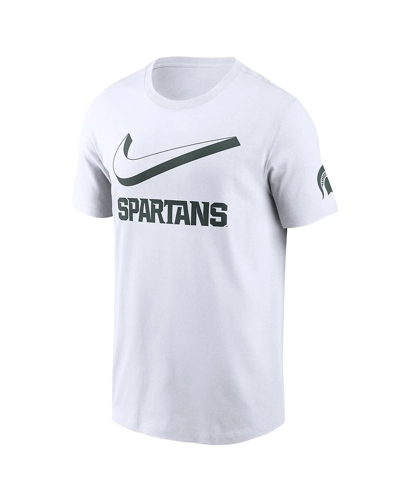 Nike Men's White Michigan State Spartans Primetime 2-Hit Swoosh T-Shirt