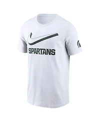 Nike Men's White Michigan State Spartans Primetime 2-Hit Swoosh T-Shirt