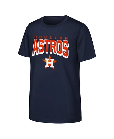 Outerstuff Big Boys and Girls Navy Houston Astros On The Block T-Shirt